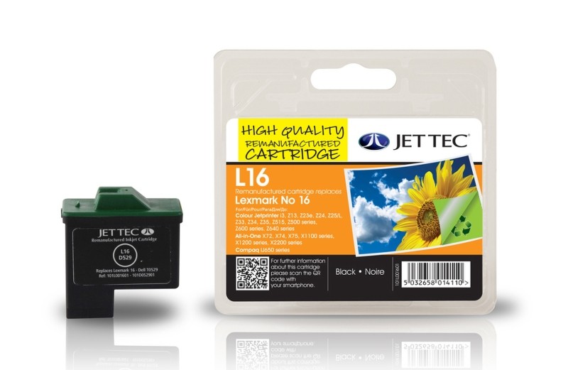 Jet Tec L16 ersetzt Lexmark 16 Schwarz | PrintSpeed