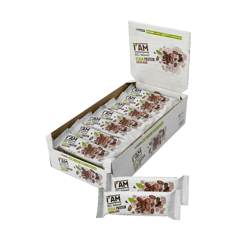 9x IAM Vegan Protein Bar Cocoa Nibs Riegel Eiweißriegel MHD 31.12.2023 PatronenProfi