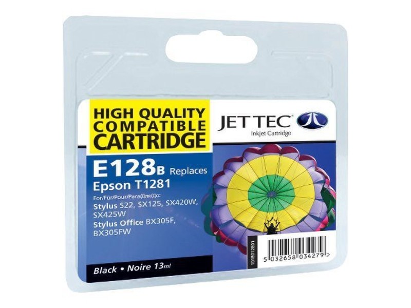 Jet Tec E128B für Epson T1281 Schwarz | PrintSpeed Druckerpatronen