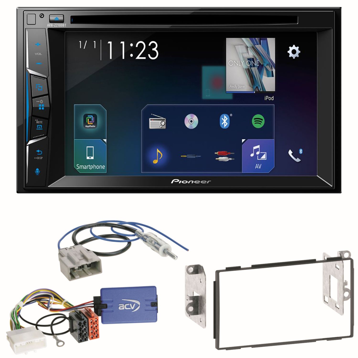 Pioneer AVH-Z2100BT Moniceiver Bluetooth USB Einbauset für ... Pioneer AVH-Z2100BT Moniceiver Bluetooth USB Einbauset für ...