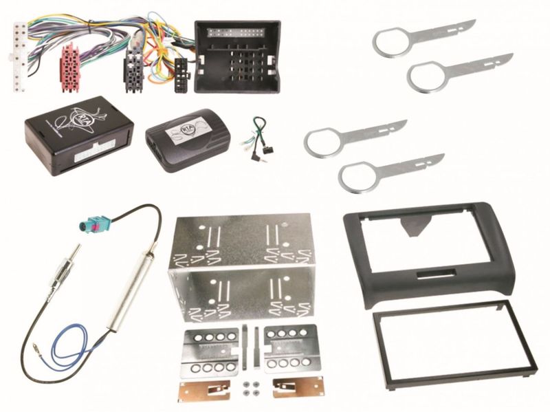 Autoradio Einbauset für Audi TT 8J 2-DIN Radioblende Antennen Adapter Kabel