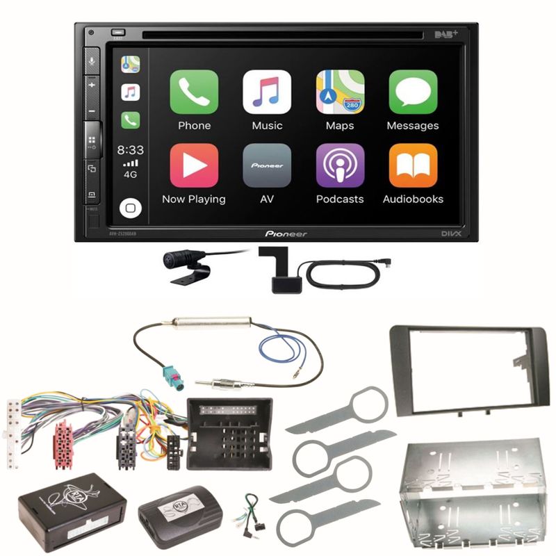 Pioneer AVH-Z5200DAB Android Auto Carplay Bluetooth Einbauset für Audi A3 8P 8PA