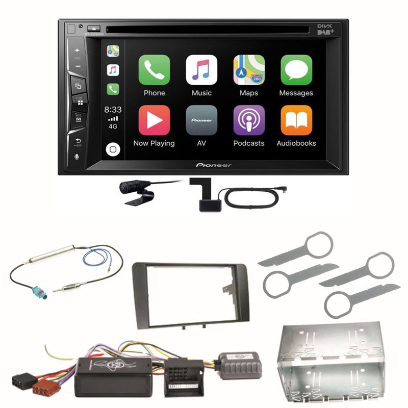 Pioneer AVH-Z3200DAB Carplay Bluetooth Digitalradio Einbauset für Audi A3 8P 8PA