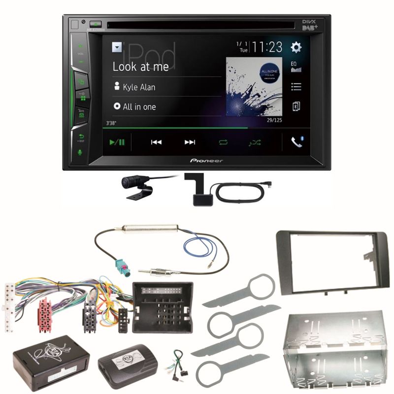 Pioneer AVH-A3200DAB Bluetooth Digitalradio CD MP3 Einbauset für Audi A3 8P 8PA