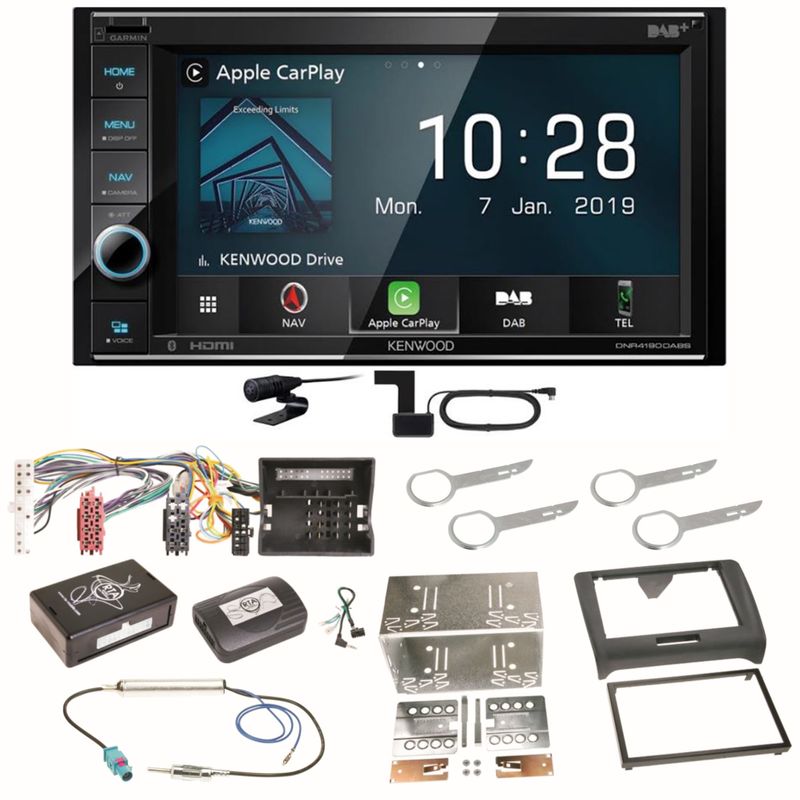 Kenwood DNR-4190DABS Digitalradio Carplay Bluetooth Einbauset für Audi TT 8J