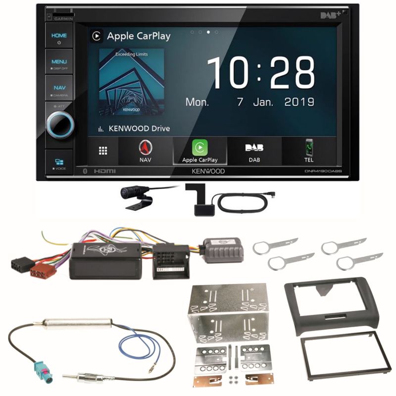 Kenwood DNR-4190DABS Digitalradio Carplay Bluetooth Einbauset für Audi TT 8J