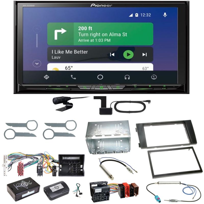 Pioneer AVH-Z9200DAB Android Auto Carplay Einbauset für Audi A6 4B Facelift