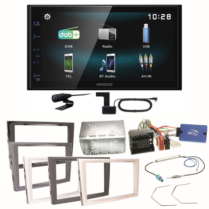 Kenwood DMX-125DAB Bluetooth Einbauset für Opel Astra H Corsa D Zafira B Antara