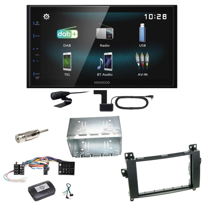 Kenwood DMX-125DAB Bluetooth MP3 USB DAB+ Einbauset für Mercedes Vito Viano W639
