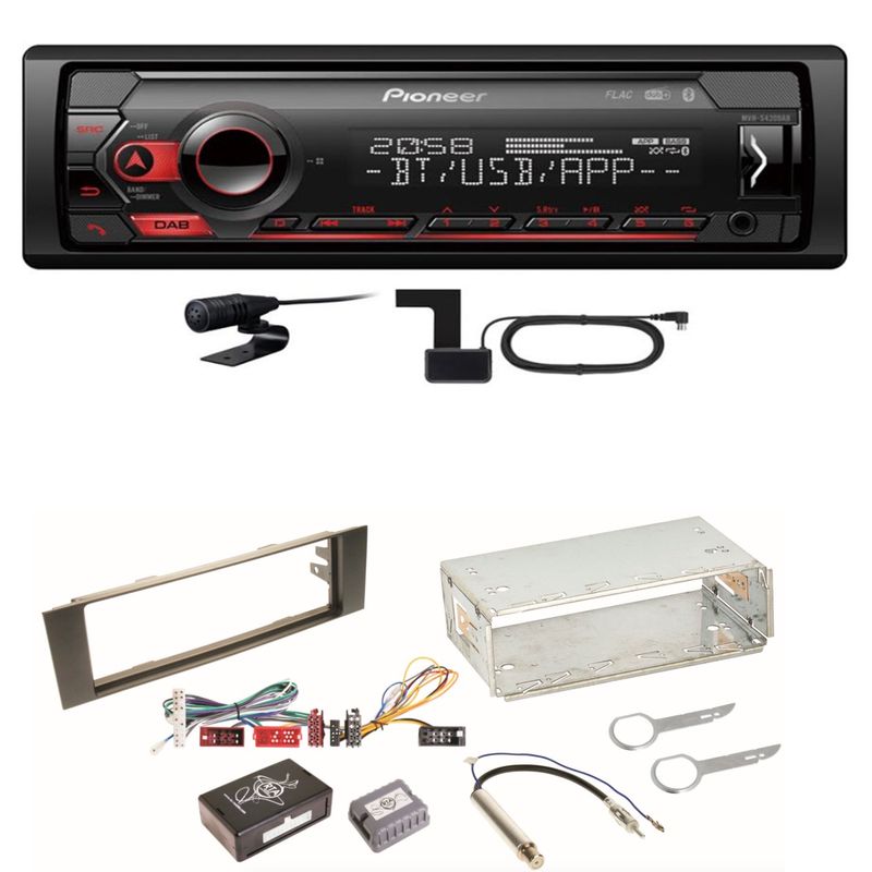 Pioneer MVH-S420DAB Bluetooth USB DAB+ Autoradio Einbauset für Audi A3 8P 8PA