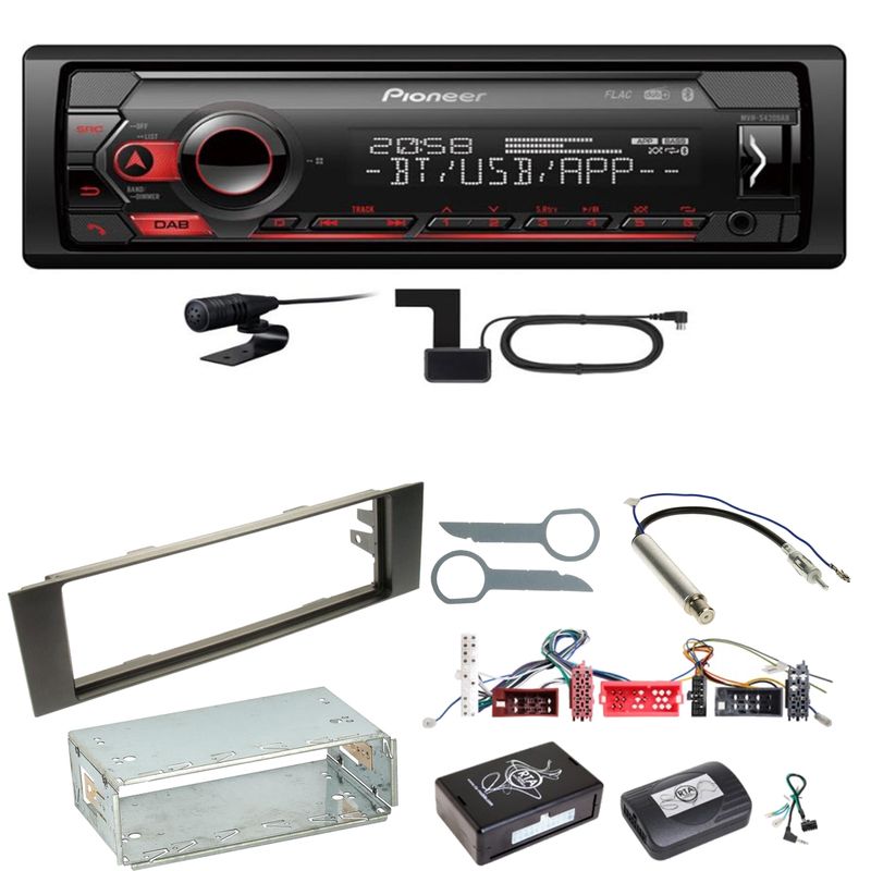 Pioneer MVH-S420DAB Bluetooth WAV DAB+ Autoradio Einbauset für Audi A3 8P 8PA