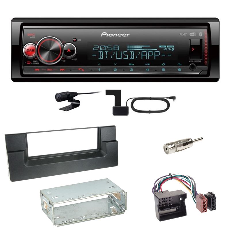 Pioneer MVH-S520DAB Bluetooth Digitalradio Einbauset für BMW 5er E39 ab 10/2000