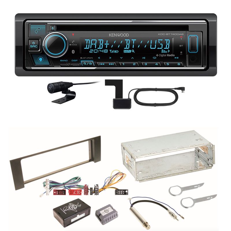 Kenwood KDC-BT740DAB Digitalradio Bluetooth Einbauset für Audi A4 B6 B7