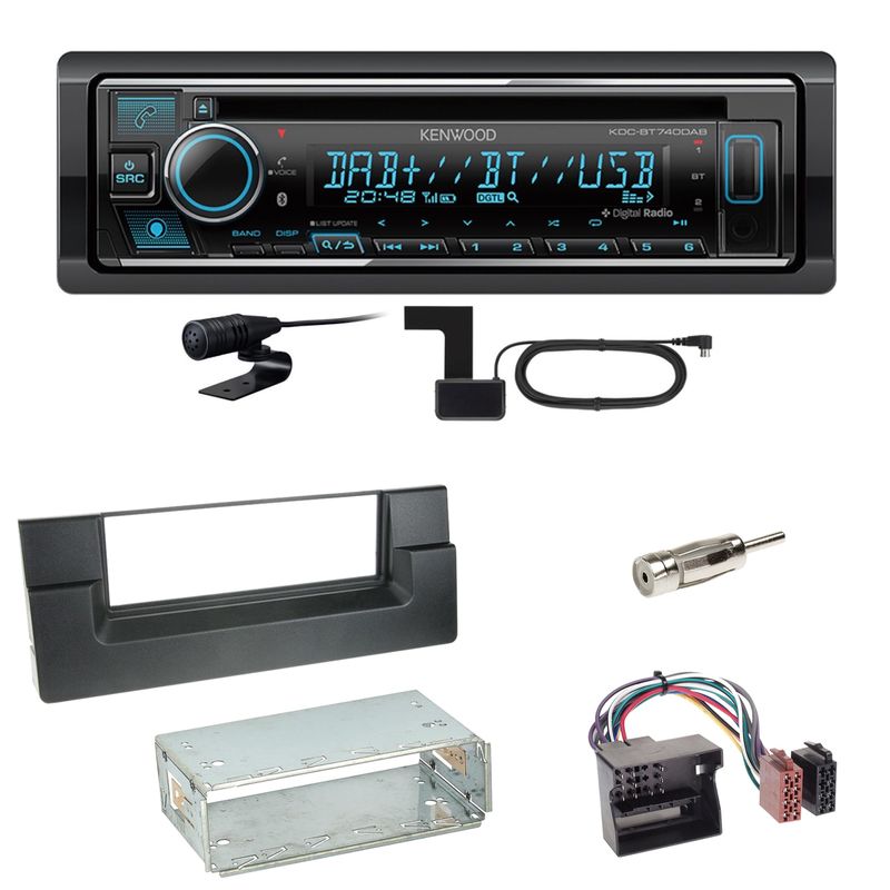 Kenwood KDC-BT740DAB Digitalradio Bluetooth Einbauset für BMW 5er E39 ab 10/2000