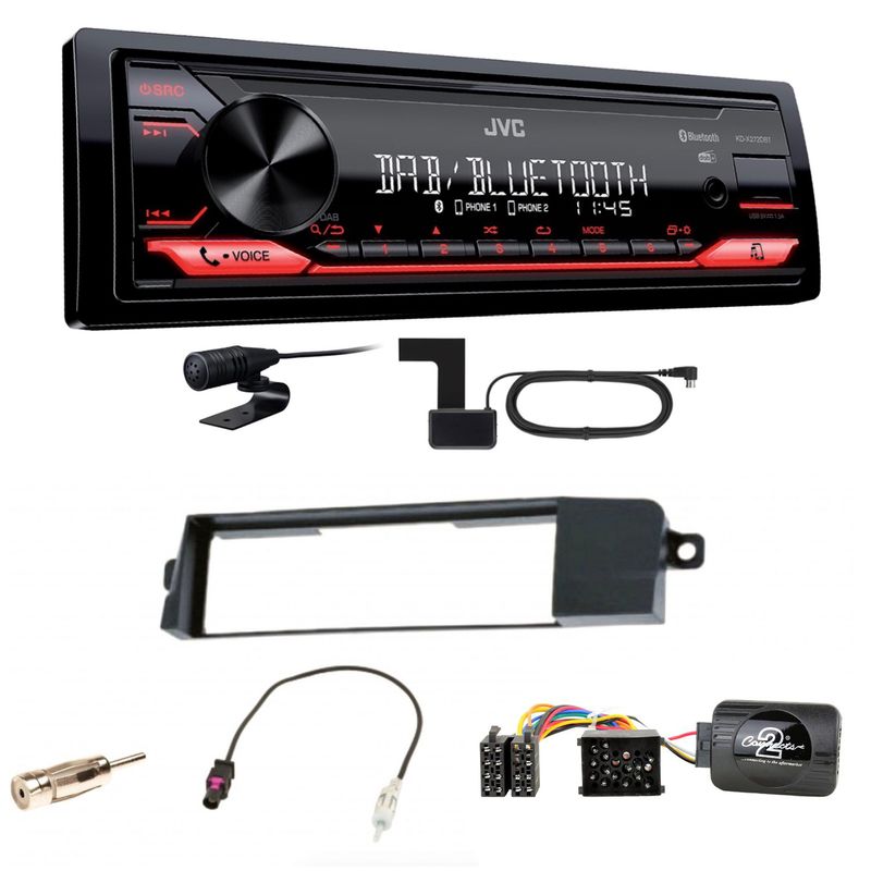 JVC KD-X272DBT Digitalradio Bluetooth USB MP3 AUX FLAC Einbauset für BMW 3er E46