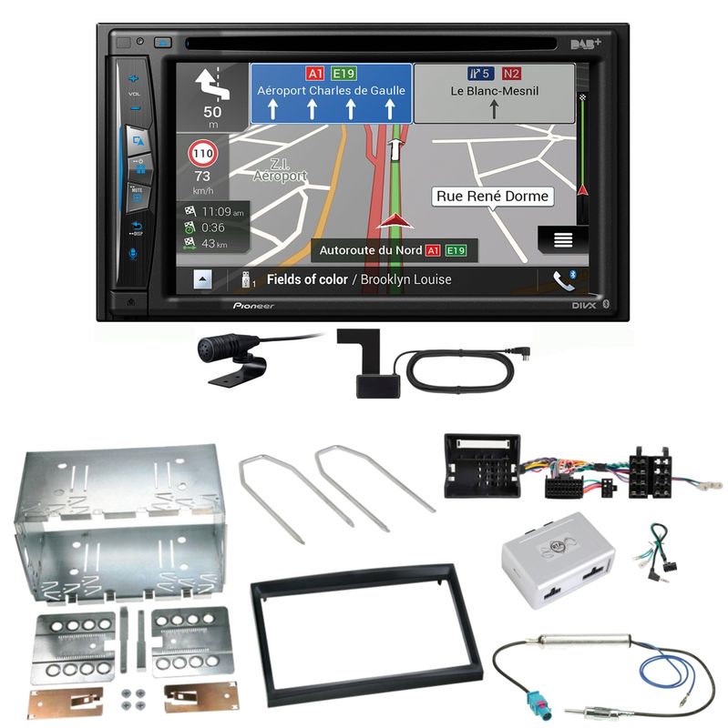 Pioneer AVIC-Z730DAB Navigation CD Einbauset für Peugeot 207 307 Partner Expert