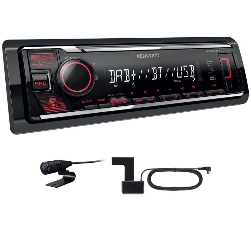 KENWOOD KMM-BT407DAB Digitalradio USB Bluetooth MP3 inkl DAB Antenne Autoradio