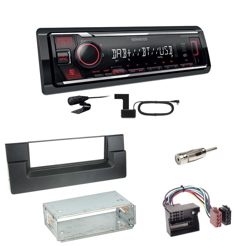 Kenwood KMM-BT407DAB Bluetooth Digitalradio Einbauset für BMW 5er E39 ab 10/2000