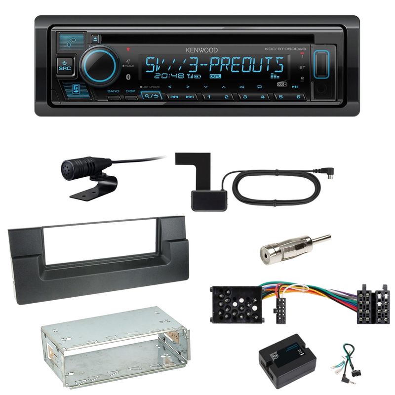 Kenwood KDC-BT950DAB Bluetooth DAB CD Einbauset für BMW 5er E39 bis 09/2000