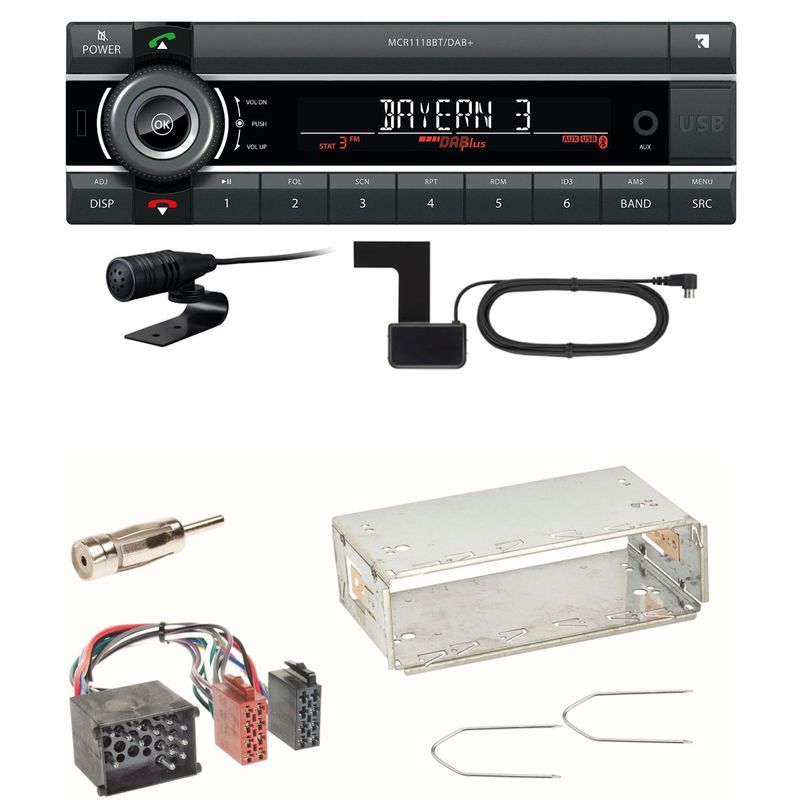Kienzle MCR 1118 DAB Bluetooth DAB+ USB Autoradio Einbauset für BMW 3er E36 Z3