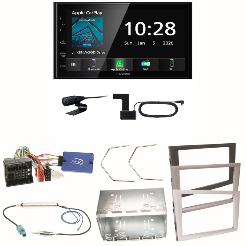 Kenwood DMX5020DABS Android Auto Einbauset für Opel Vectra C Meriva Vivaro Combo