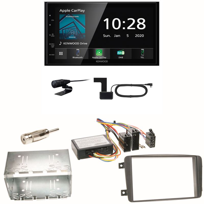 Kenwood DMX5020DABS CarPlay Einbauset für Mercedes C-Klasse W203 CLK W208 W209