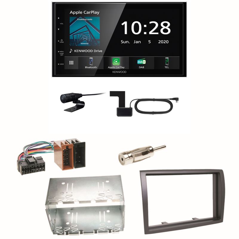 Kenwood DMX5020DABS Android Auto CarPlay Einbauset für Fiat Ducato Boxer Jumper