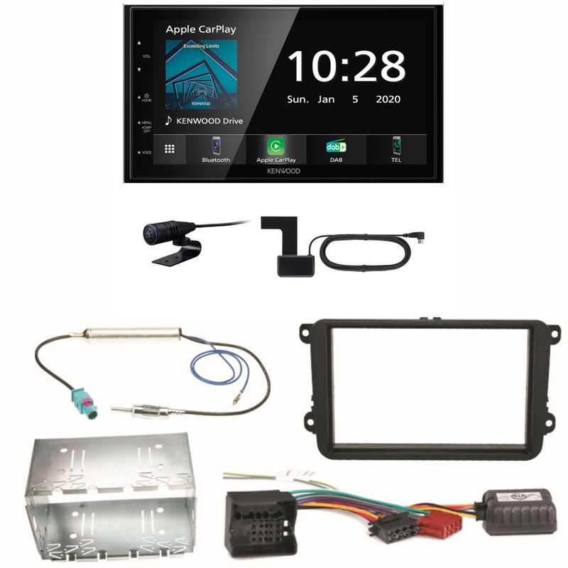 Kenwood DMX5020DABS Android Auto Einbauset für Skoda Fabia Roomster Praktik