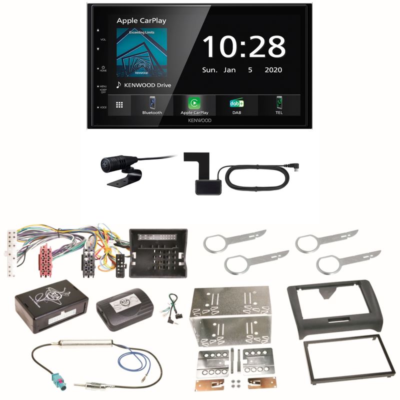 Kenwood DMX5020DABS Android Auto CarPlay Einbauset für Audi TT 8J