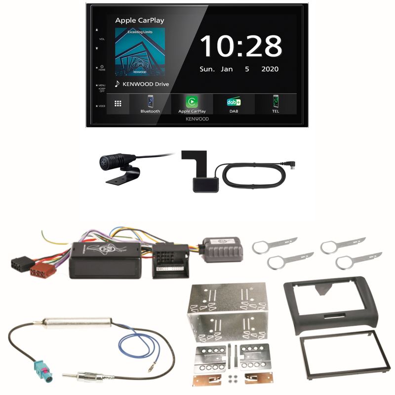 Kenwood DMX5020DABS Android Auto CarPlay Einbauset für Audi TT 8J