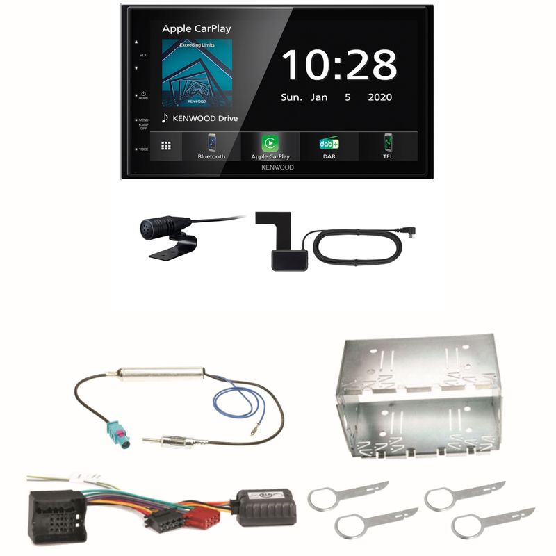 Kenwood DMX5020DABS Android Auto CarPlay Einbauset für Fox Polo 9N3