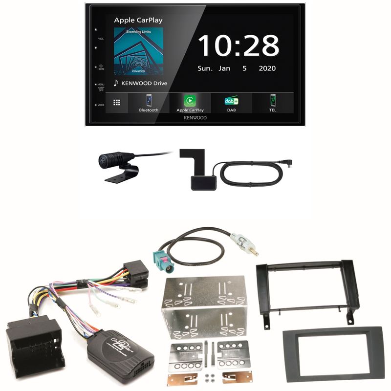 Kenwood DMX5020DABS Android Auto CarPlay Einbauset für Mercedes SLK R171