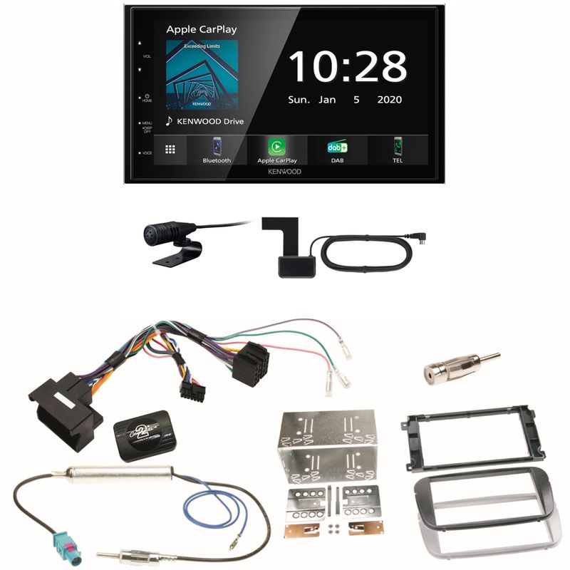 Kenwood DMX5020DABS Android Auto Einbauset für Ford Focus Mondeo S-Max Galaxy