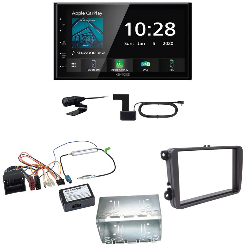 Kenwood DMX5020DABS Android Auto CarPlay Einbauset für T6 Sharan 2 Beetle