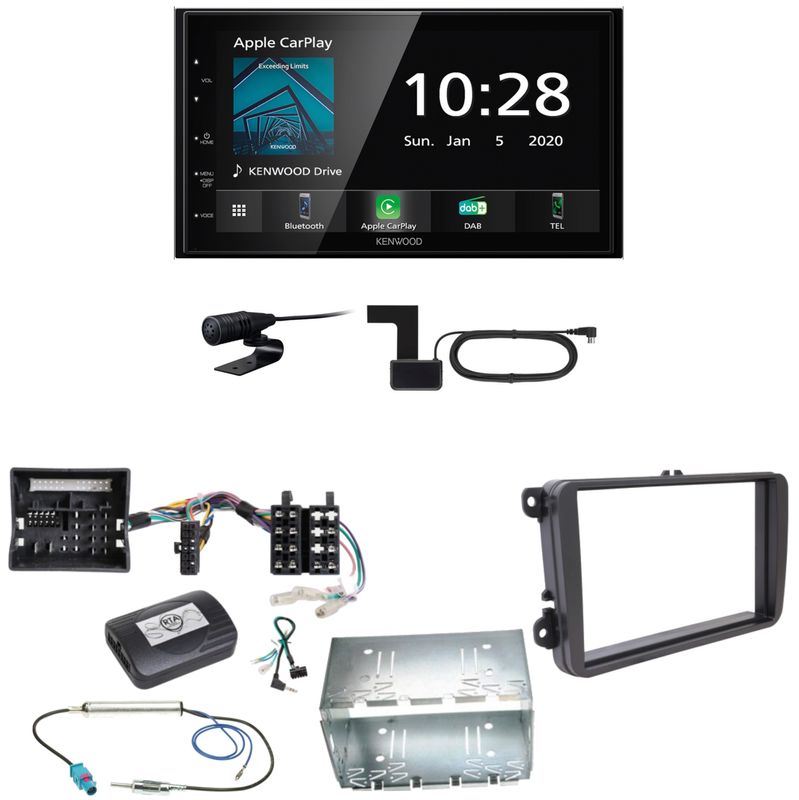 Kenwood DMX5020DABS Android Auto CarPlay Einbauset für T6 Sharan 2 Beetle