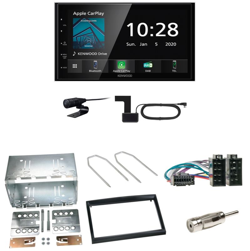 Kenwood DMX5020DABS Android Auto CarPlay Einbauset für Peugeot 307 Citroen C2 C3