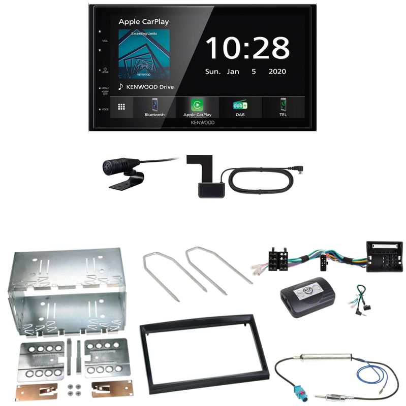 Kenwood DMX5020DABS Android Auto Einbauset für Peugeot 207 307 Partner Expert