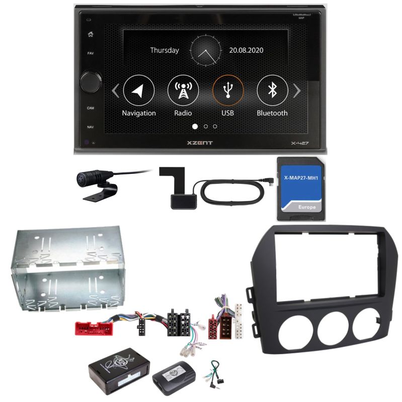 Xzent X-427 Navigation Digitalradio Bluetooth Einbauset für Mazda MX-5 NC FL