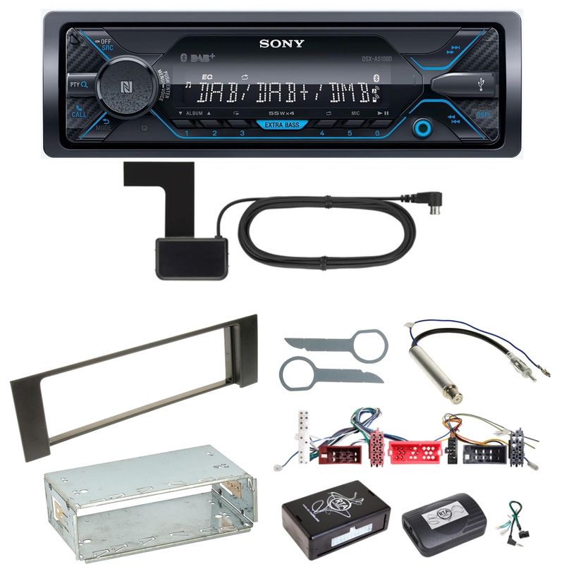 Sony DSX-A510BD Bluetooth Digitalradio USB AUX Einbauset für Audi A4 B6 B7