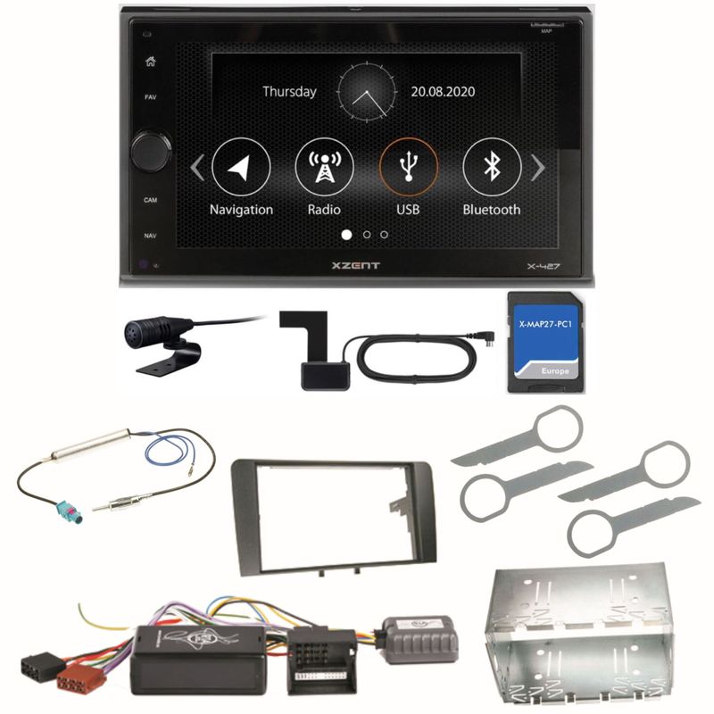 XZENT X-427 Digitalradio Bluetooth PKW Navigation Einbauset für Audi A3 8P 8PA