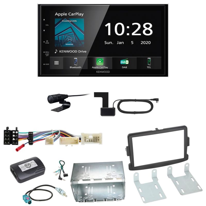 Kenwood DMX5020DABS Bluetooth MP3 USB DAB+ Einbauset für Renault Captur Master