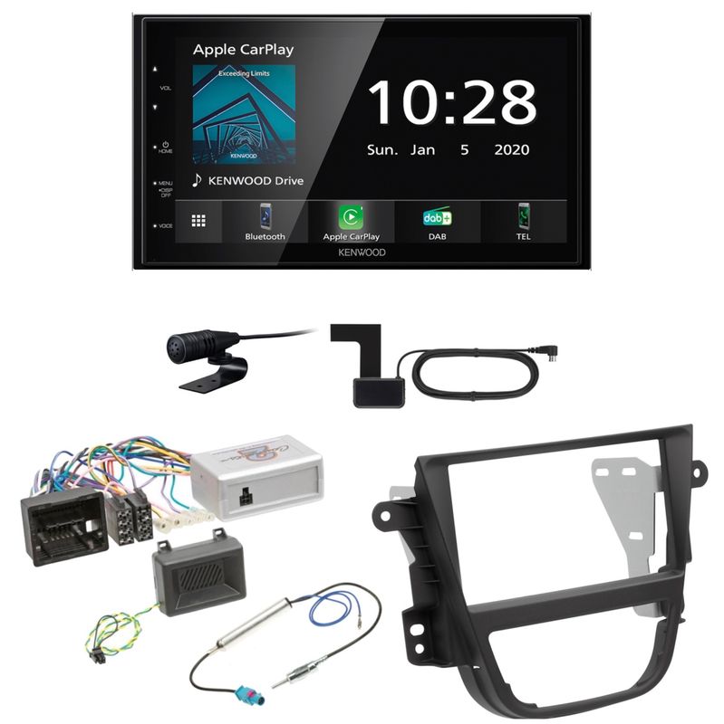 Kenwood DMX5020DABS USB MP3 Bluetooth CarPlay DAB+ Einbauset für Opel Mokka A