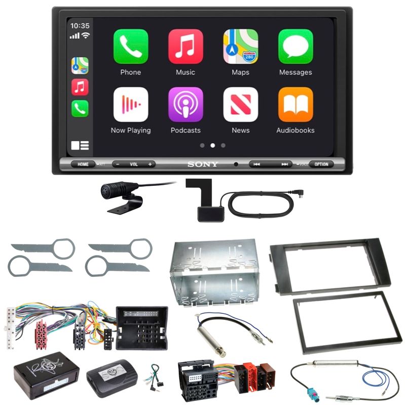 Sony XAV-AX3250 DAB+ Bluetooth USB MP3 CarPlay Einbauset für Audi A6 4B Facelift