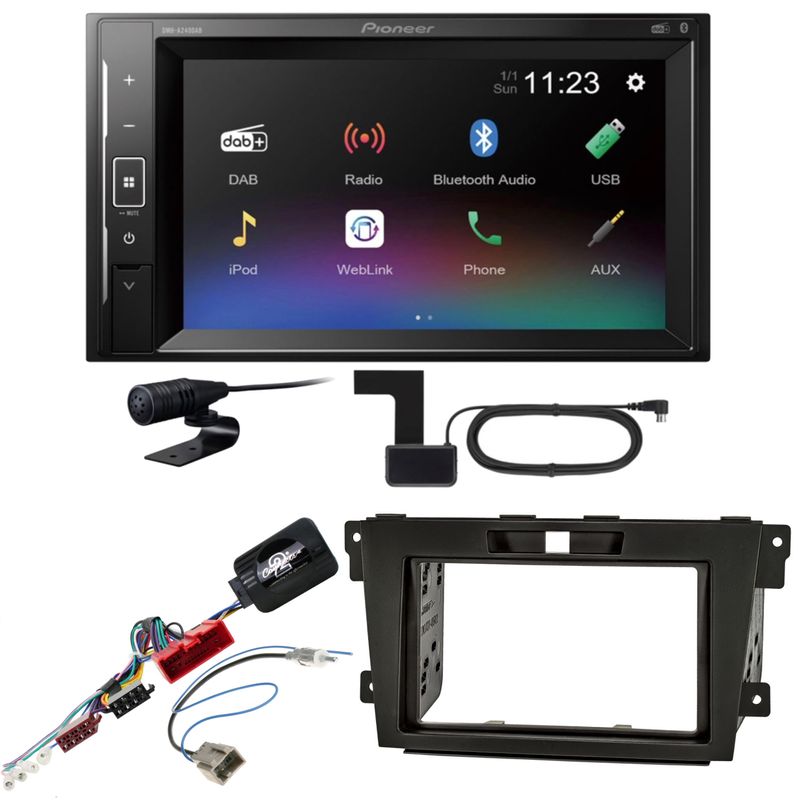 Pioneer DMH-A240DAB Bluetooth DAB+ Autoradio USB MP3 Einbauset für Mazda CX-7