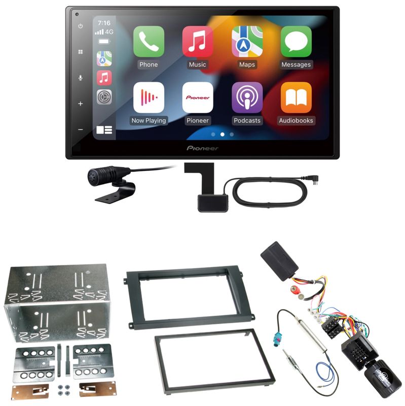 Pioneer SPH-DA360DAB CarPlay Android Auto Einbauset für Porsche Cayenne ab 2007