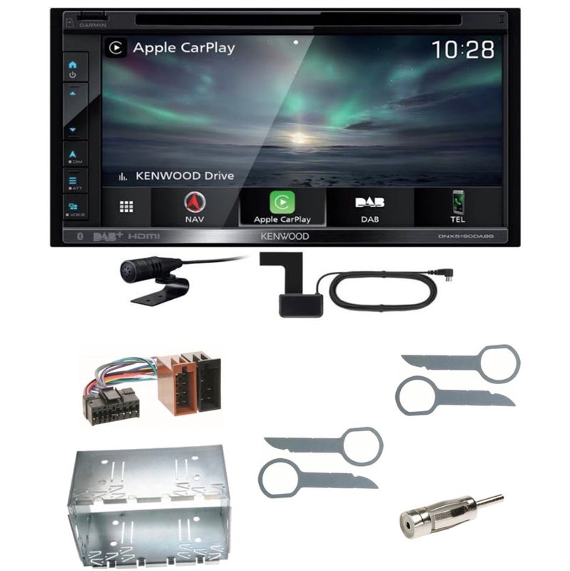 Kenwood DNX-5190DABS CarPlay Android Auto DAB+ Einbauset für Mercedes ML W163