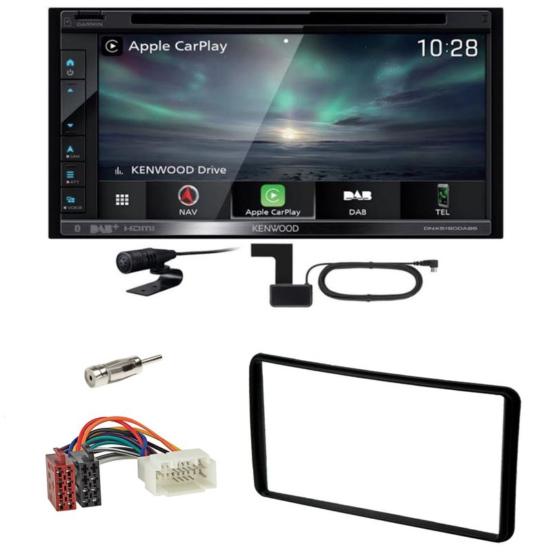 Kenwood DNX-5190DABS CarPlay Android Auto CD USB Einbauset für Suzuki Jimny FJ