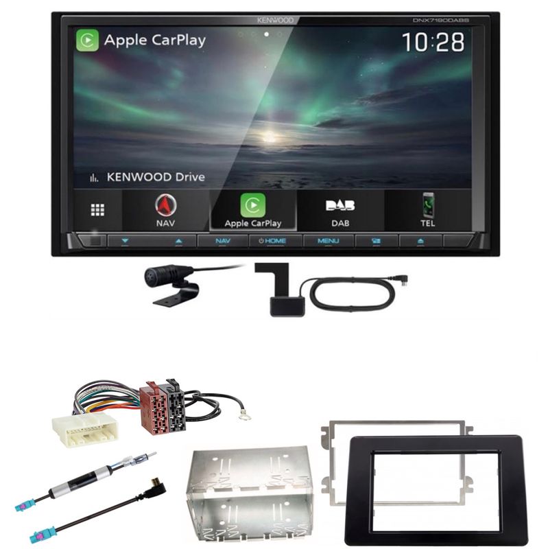 Kenwood DNX-7190DABS CarPlay Android Auto USB Einbauset für Opel Movano ab 2019