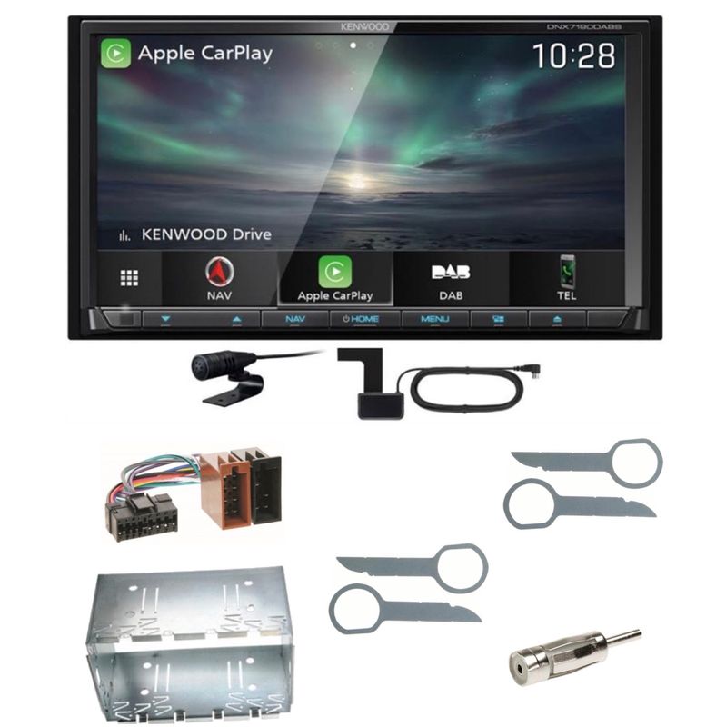 Kenwood DNX-7190DABS CarPlay Android Auto DAB+ Einbauset für Mercedes ML W163