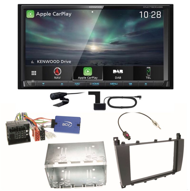 Kenwood DNX-7190DABS CarPlay Android Auto Einbauset für Mercedes G Klasse W463